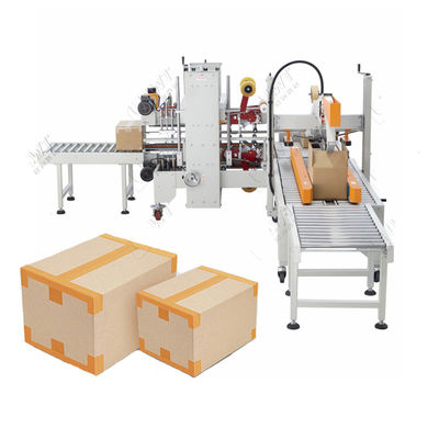 LWT Packing Line Otomatis Sisi Atas Dan Bawah Kotak Kotak Kasus Taper Sealer Mesin untuk kotak kecil