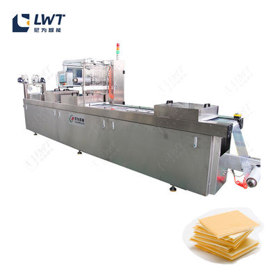 Otomatis keju Sealer Packing Line Film tegangan terus menerus Thermoforming Vacuum Skin Packing Machine