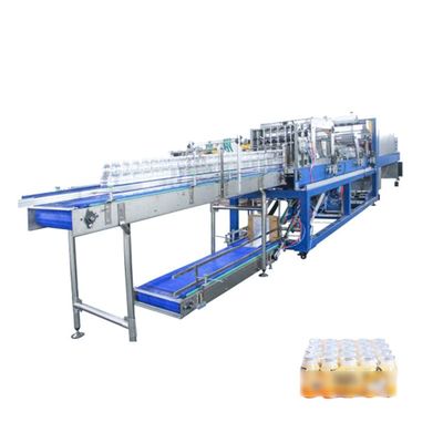 Otomatis Kecepatan Tinggi Linear Tipe PE Film Shrink Stretch Wrapping Packing Machine Untuk Minuman Air Botol